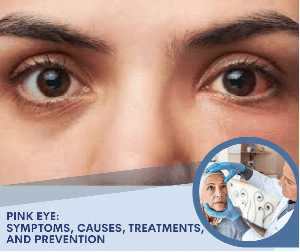 Image of a person's eyes, with one being red and irritated